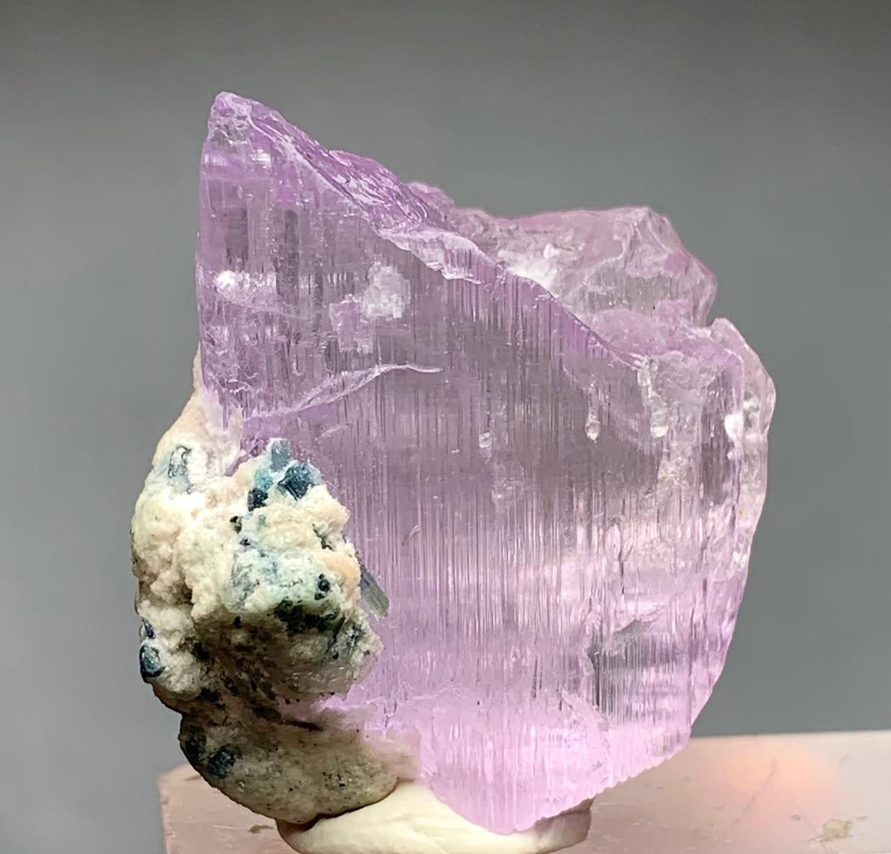 96 Carat Beautiful Pink Kunzite Combine blue Tourmaline Crystal From Afghanistan
