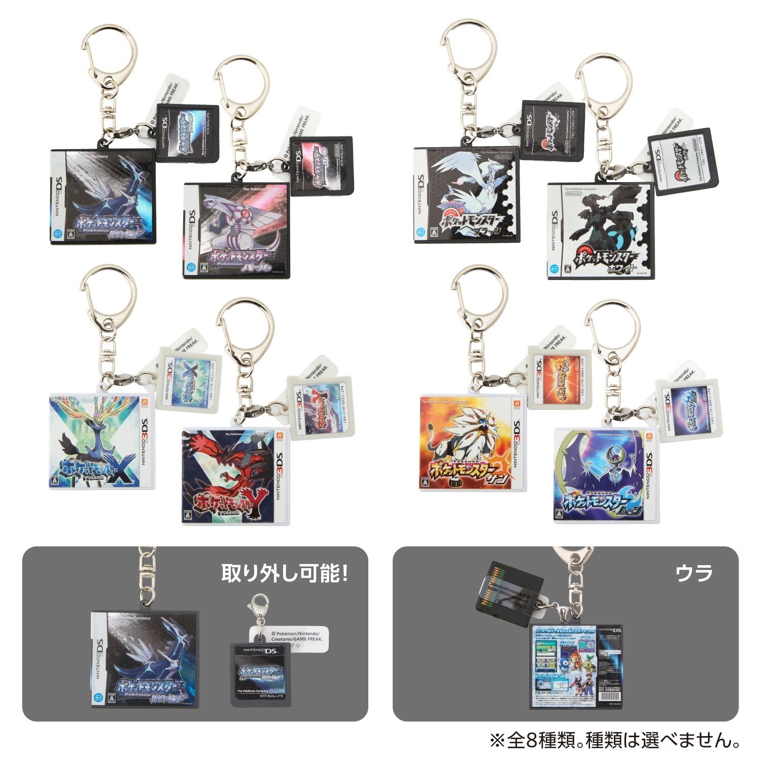 Pokemon Nintendo DS & 3DS Game Package Keychain Collection Japan Random BOX NEW