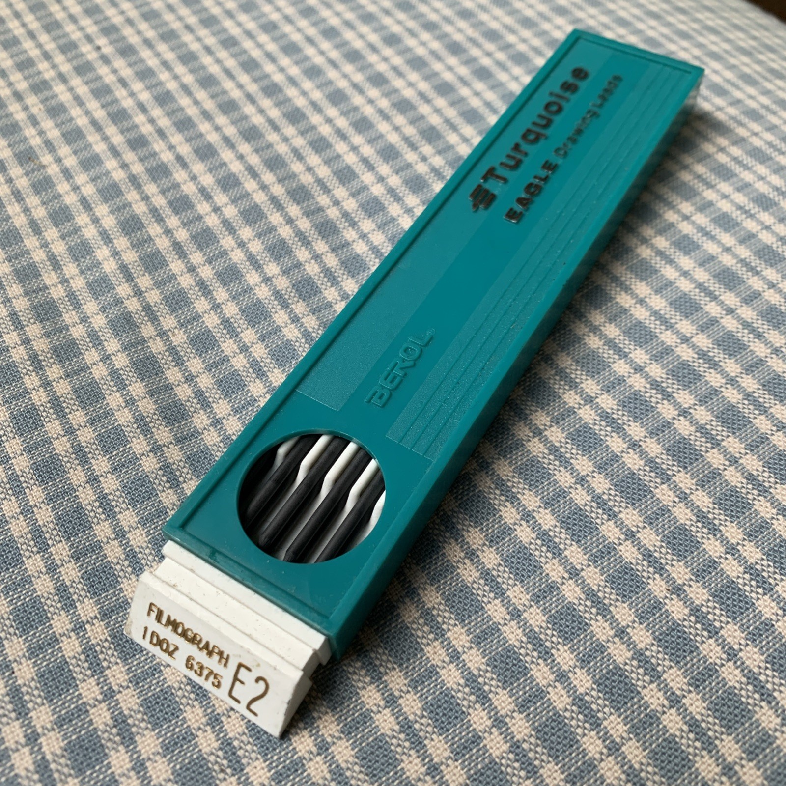 Vintage Berol Turquoise Eagle Drawing Leads 1 Doz Filmograph 6375 E2 12 Pieces