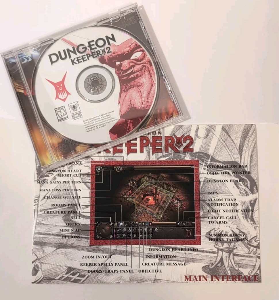 Dungeon Keeper 2 (PC, 1999) VTG PC game | EA/Bullfrog | W/ control card