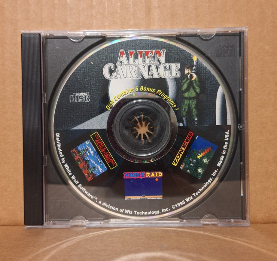 Alien Carnage (w/ 6 Bonus Programs) - White Wolf Series 16 CD-ROM - Disc Only