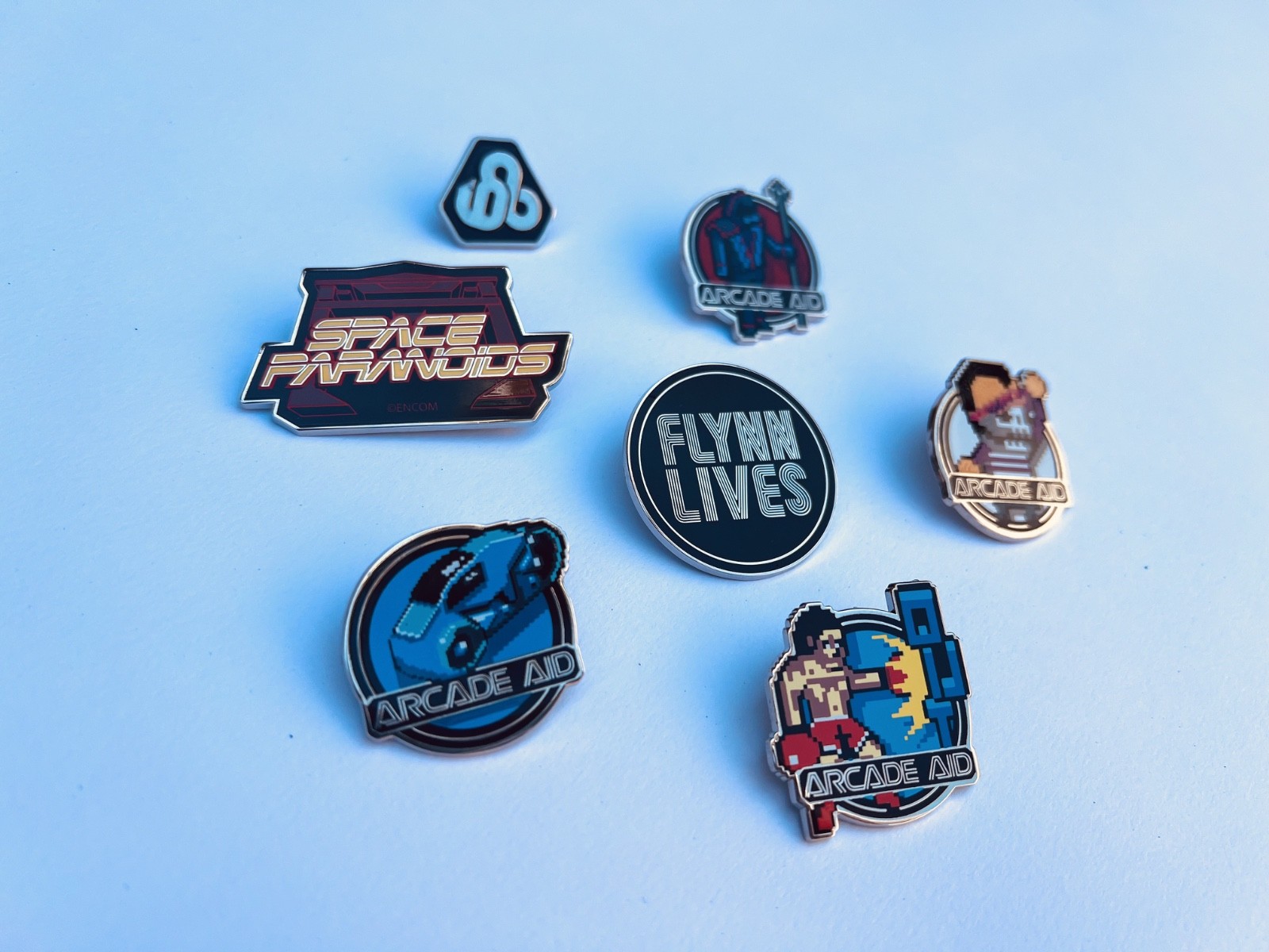 TRON Legacy Flynn Lives Enamel Pin Collection (7) – Rare Disney ARG Campaign Pro