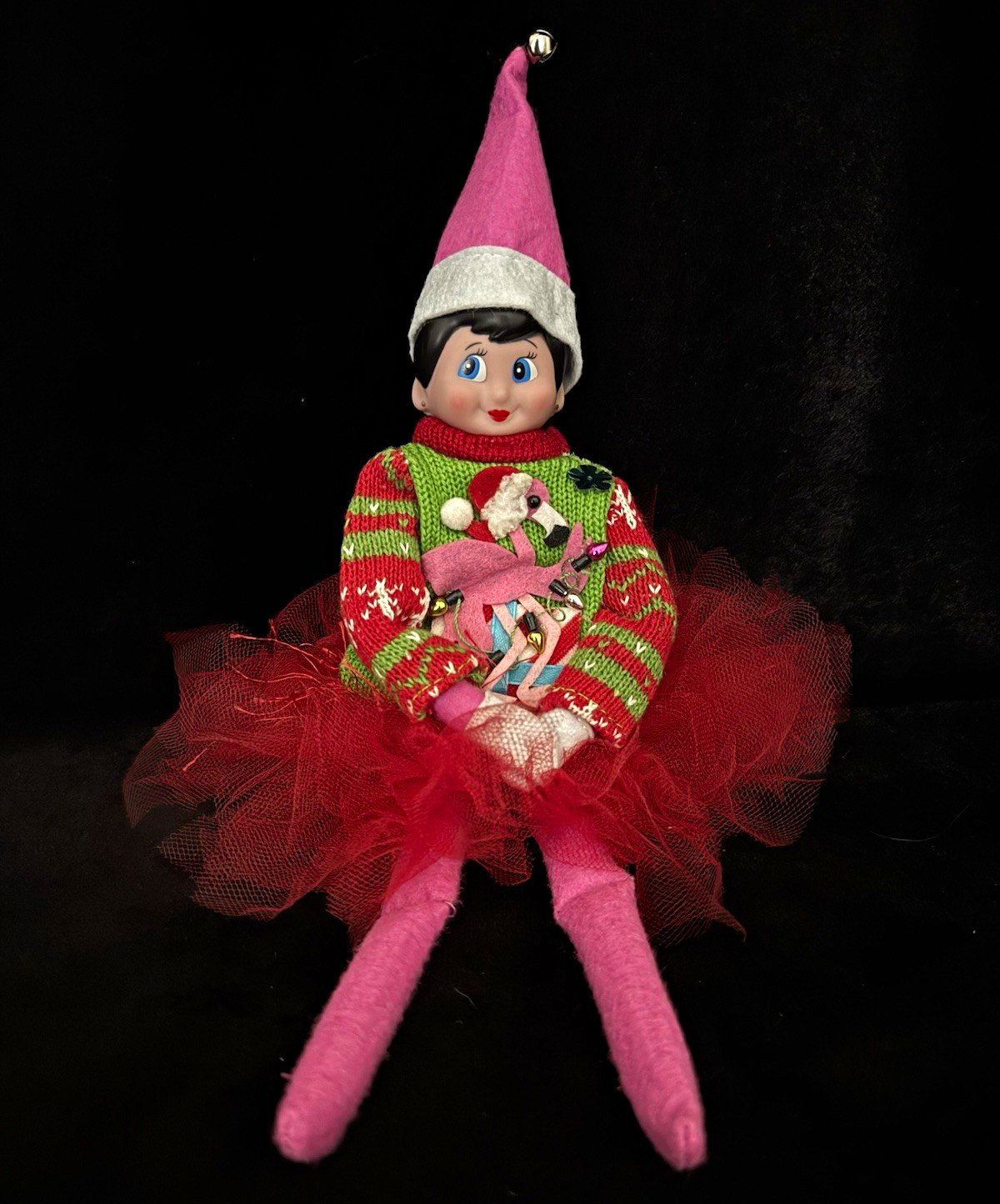 The Elf On The Shelf Pink - with sweater and tutu