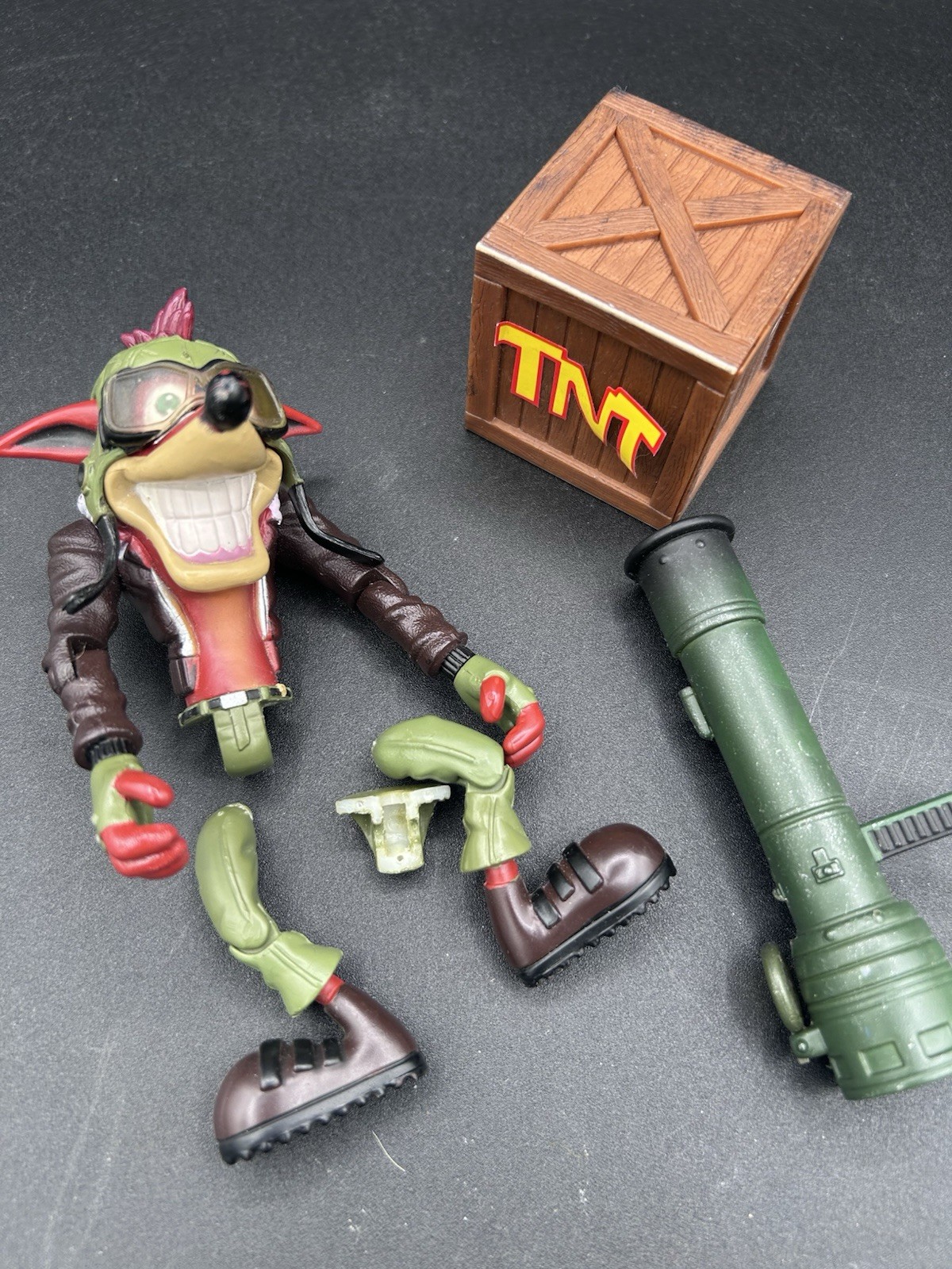 Crash Bandicoot High Flying Crash ReSaurus Series 2 Action Figure Condition 