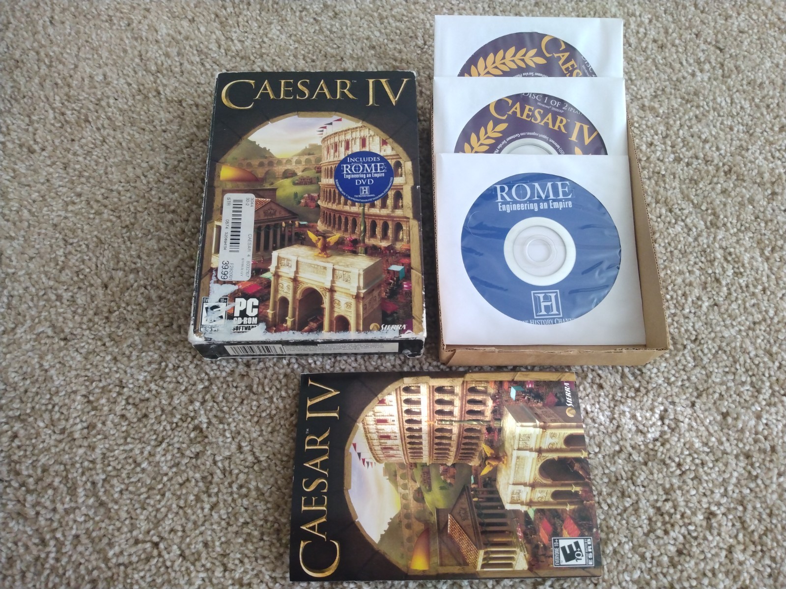 Caesar IV 4 PC CD-ROM Software 2006 Complete CIB Bonus Rome DVD Sierra 2006