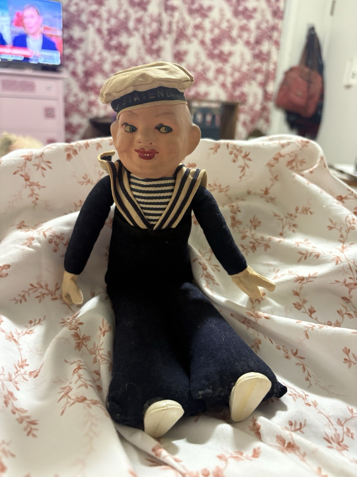Vintage 1930s SS Statendam Holland America Line Souvenir Sailor Doll - 11