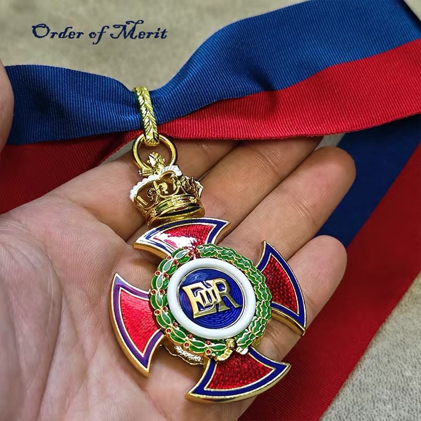 British Order of Merit Replica Medal with Sash Elizabeth II Version ER Emblem