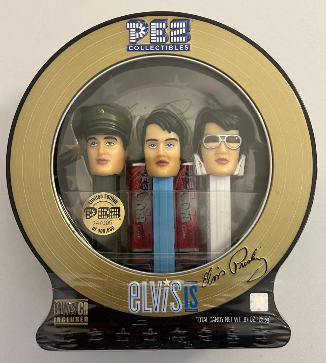 ELVIS Presley PEZ Limited Edition 3 Piece  Set in Collectors Tin Sealed