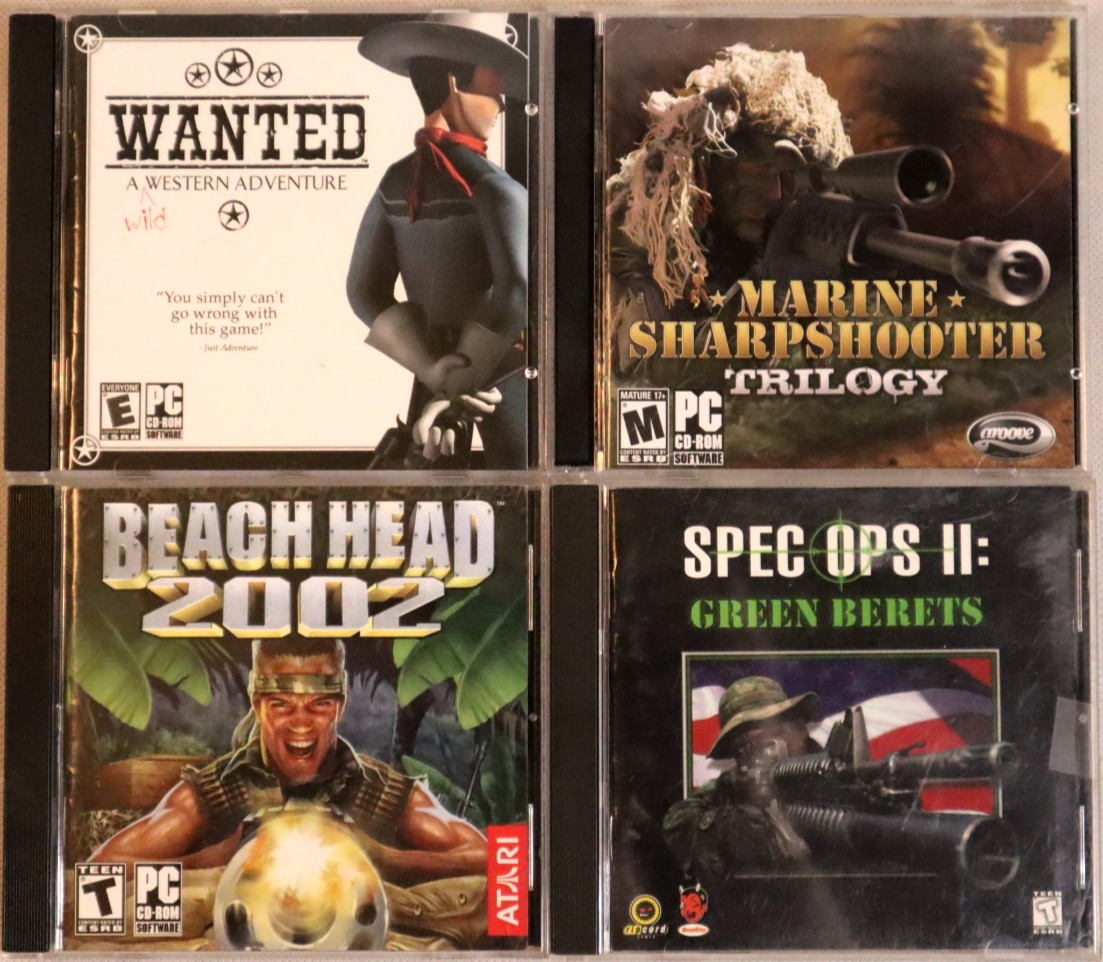 PC GAME LOT SPEC OPS II BEACH HEAD 2002 MARINE SHARPSHOOTER TRILOGY WANTED VTG