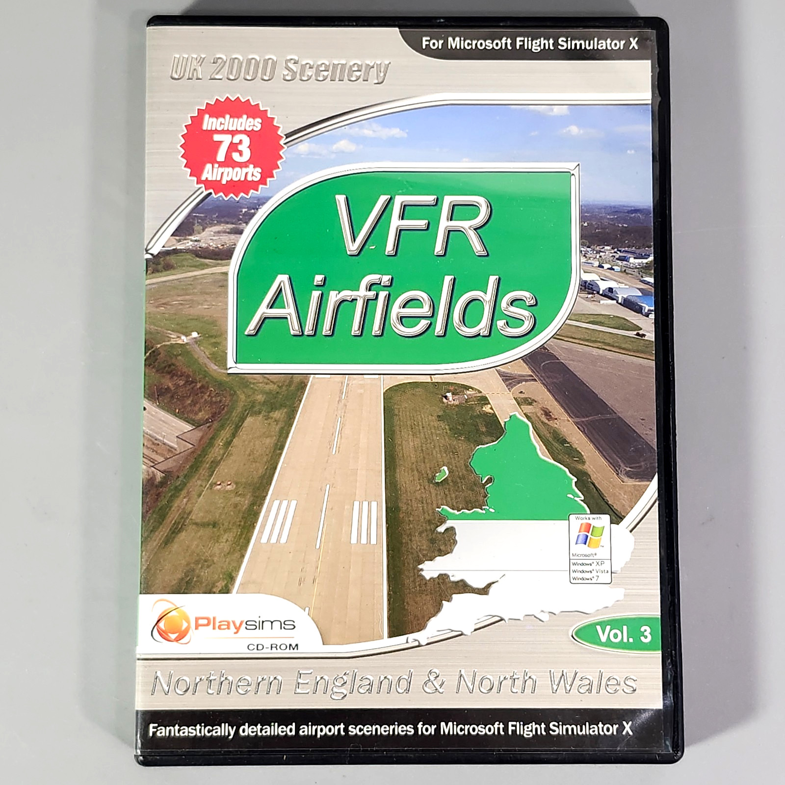 Flight Simulator X Microsoft CD-ROM VFR Airfields Vol 3 UK 2000 Scenery England