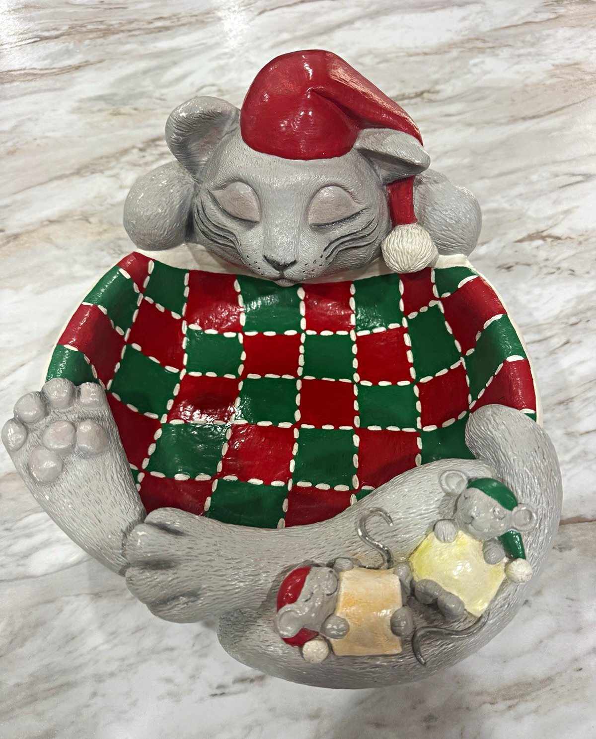 Vintage, 1978, Accents Unlimited Cat Christmas Bowl