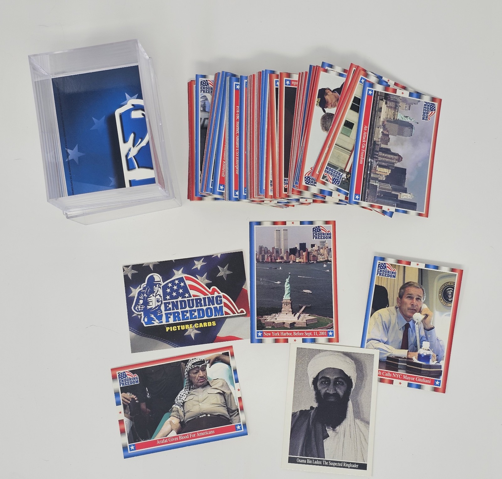 2001 Topps Enduring Freedom Complete base set with Bin Laden Card & Puzzle Cards