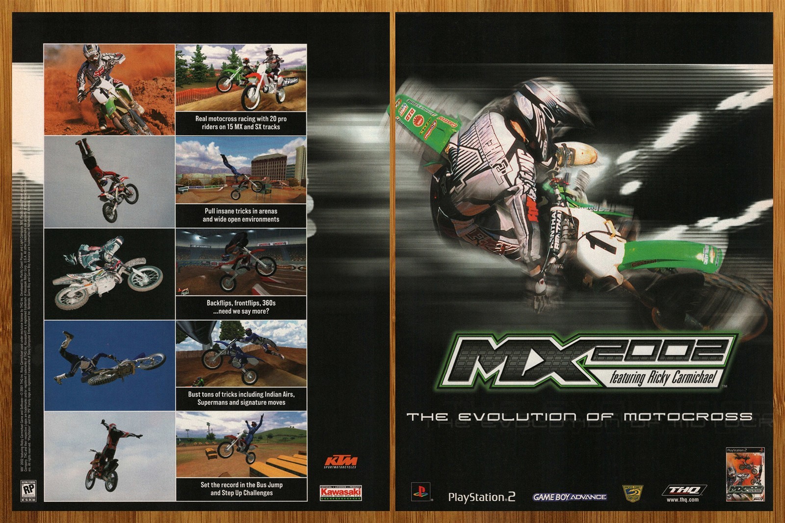 2002 MX 2002 Ricky Carmichael Playstation 2 PS2 GBA Print Ad/Poster Game Art 