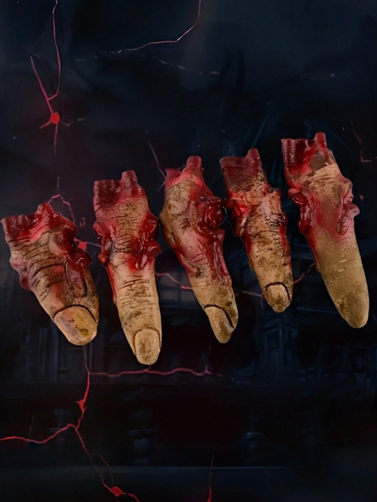 5 Pcs Bloody Severed Halloween Horror Prop Scary Realistic fingers
