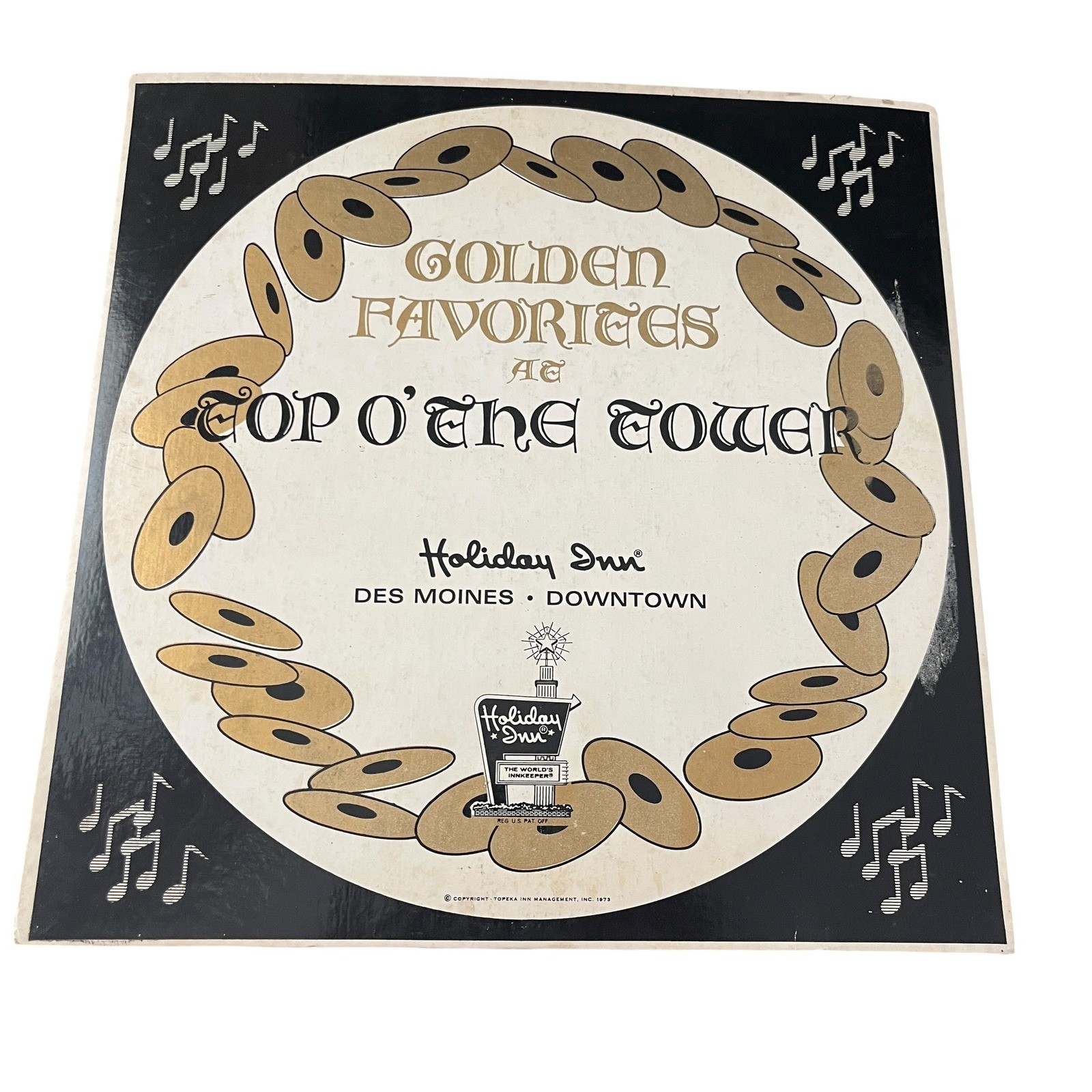 Vintage 1973 Holiday Inn Des Moines Top O The Tower Record Style Dinner Menu