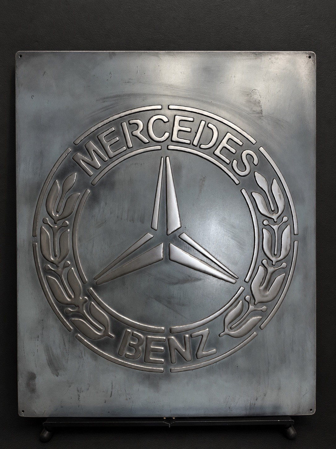 Mercedes Benz Vintage Style Sign 20x24 Handmade Aluminum Relief Metal Wall Art