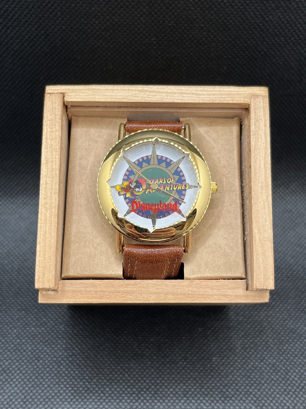 Disneyland 40 Years of Adventures Cast Member Watch 1995 Team Pride Wood Box