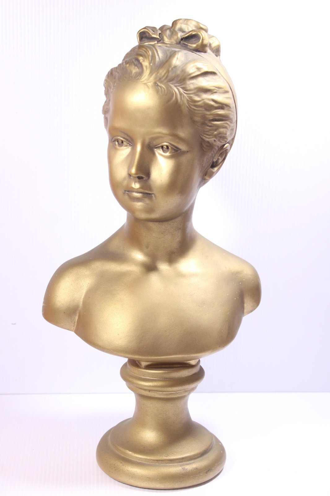 Vintage Plaster Bust Young Girl Louise Brongniart After Houdon 16 Inch Statue