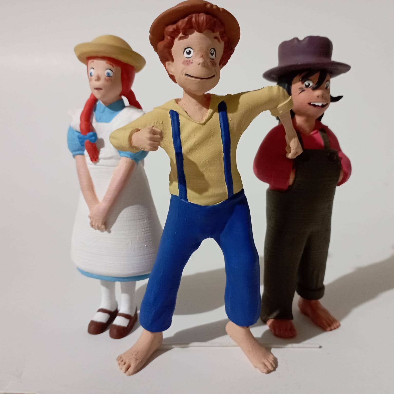 Tom Sawyer, Huckleberry Finn & Becky Thatcher 5' inches 3D figures, not for kids