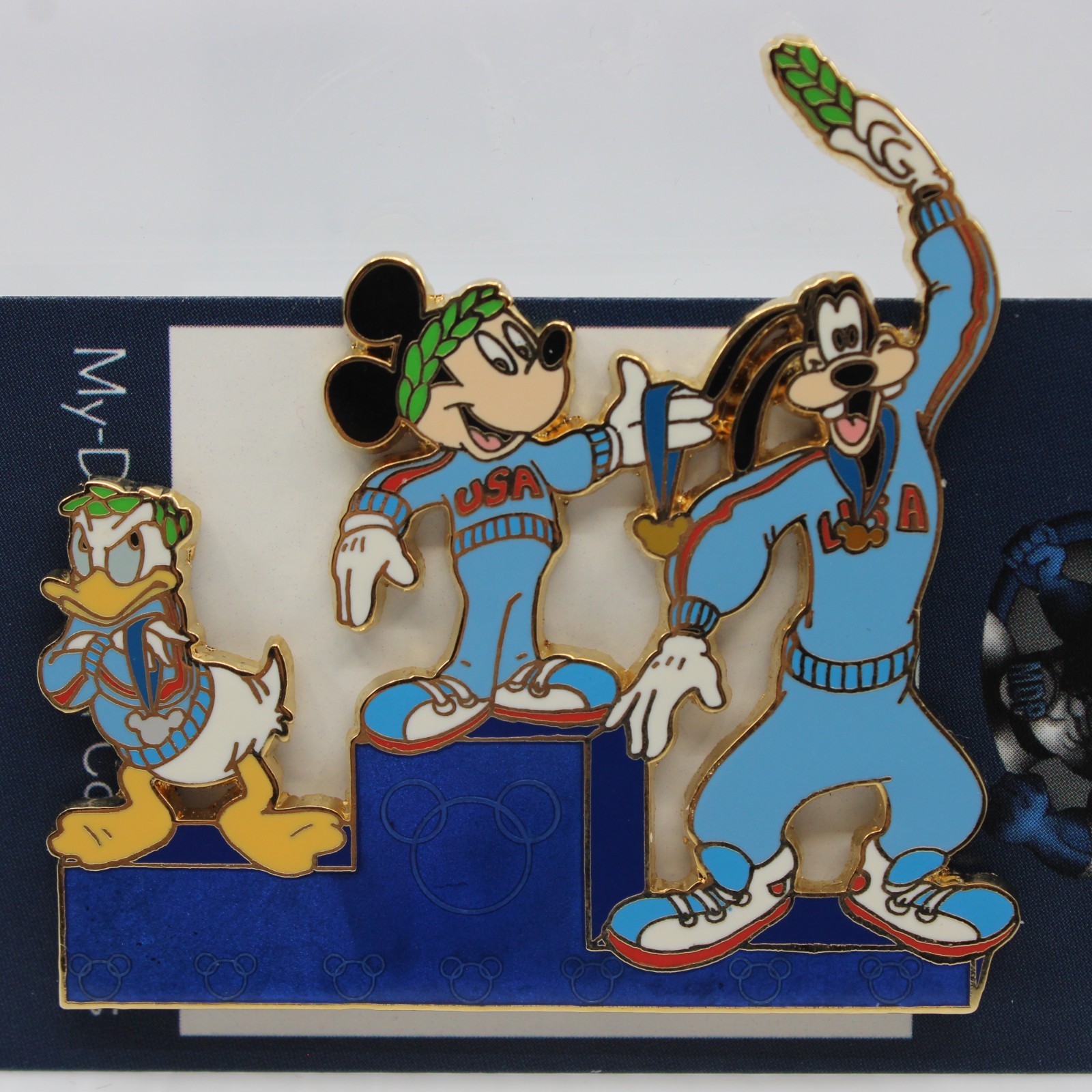 B1 Disney Auctions Pin LE Mickey Donaldn Goofy Olympics 2004 Podium Medals