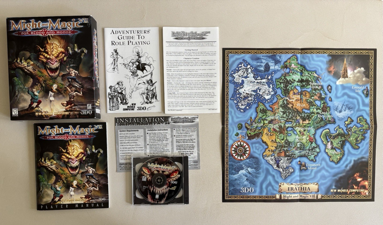 Might and Magic VII: For Blood and Honor PC Big Box Complete 1999 W Map