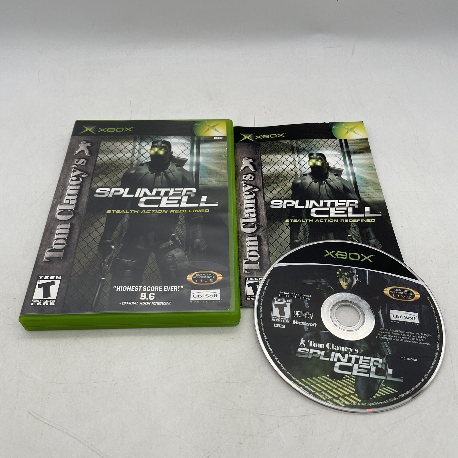 Tom Clancy\'s Splinter Cell Xbox Complete W/ Manual CIB Tested Working