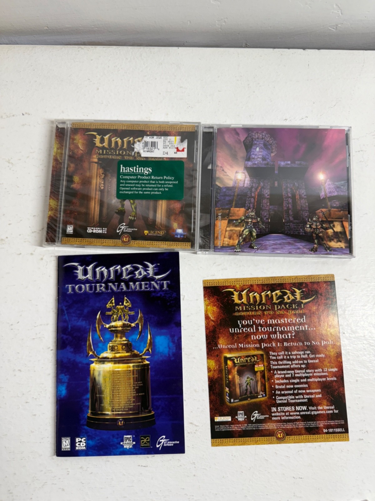 Unreal Mission Pack 1: Return to Na Pali Factory Sealed & Unreal Game