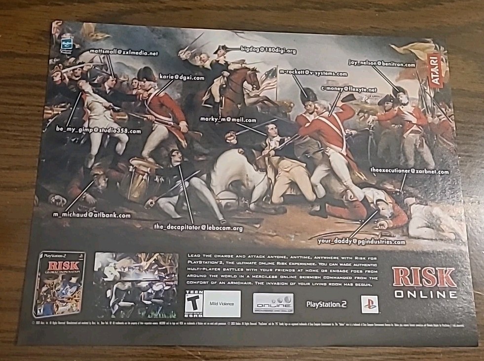 Risk Online Global Domination Print Ad 8X11 2003 Vintage Great To Frame 