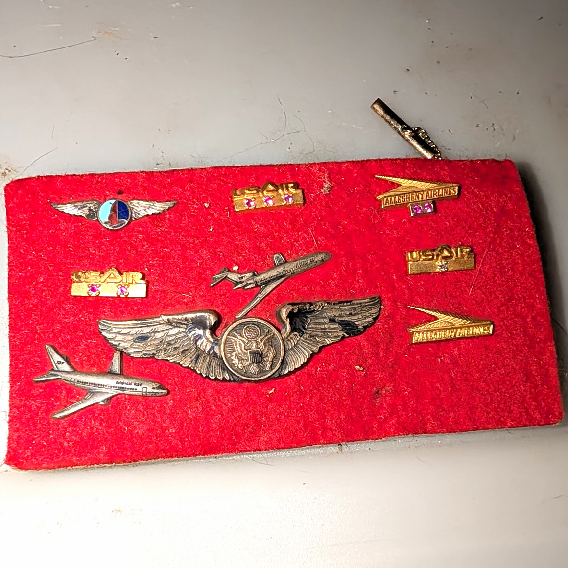 Collection of vintage mid-century aviation pin set very rare and hard to find