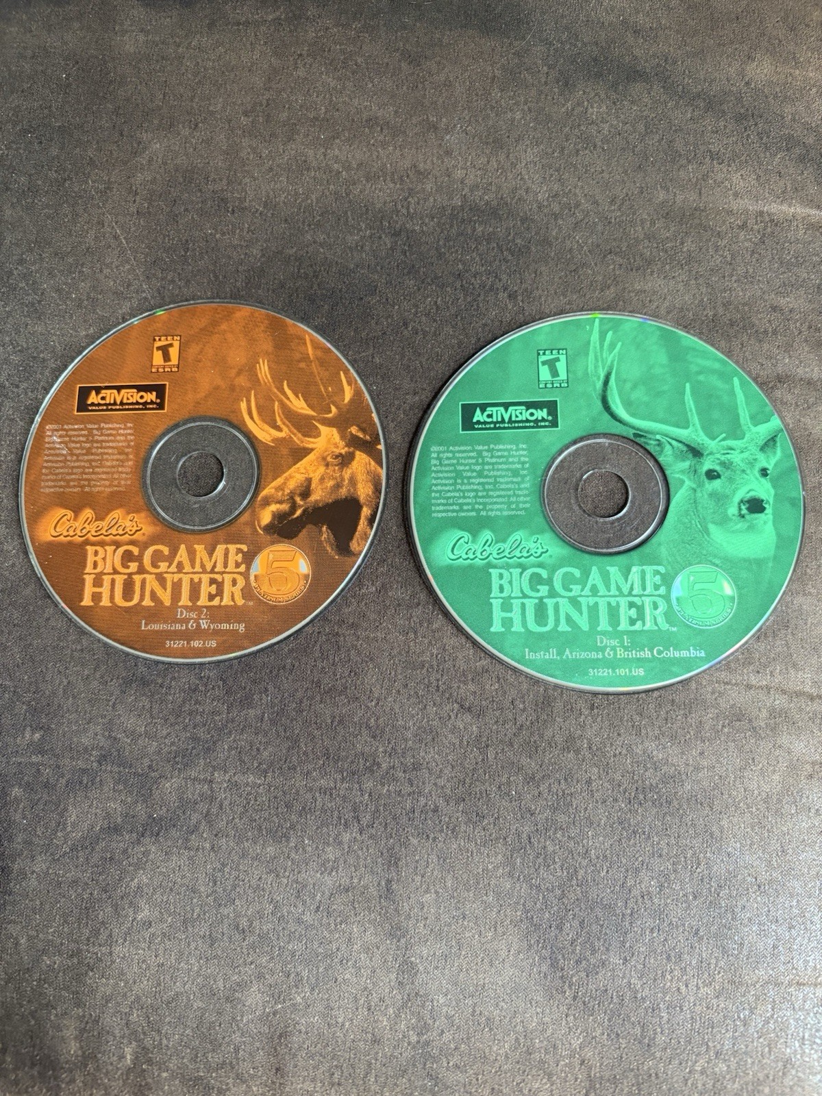 Vintage Cabela's Big Game Hunter 5 Platinum Disc 1 & 2 PC, 2001