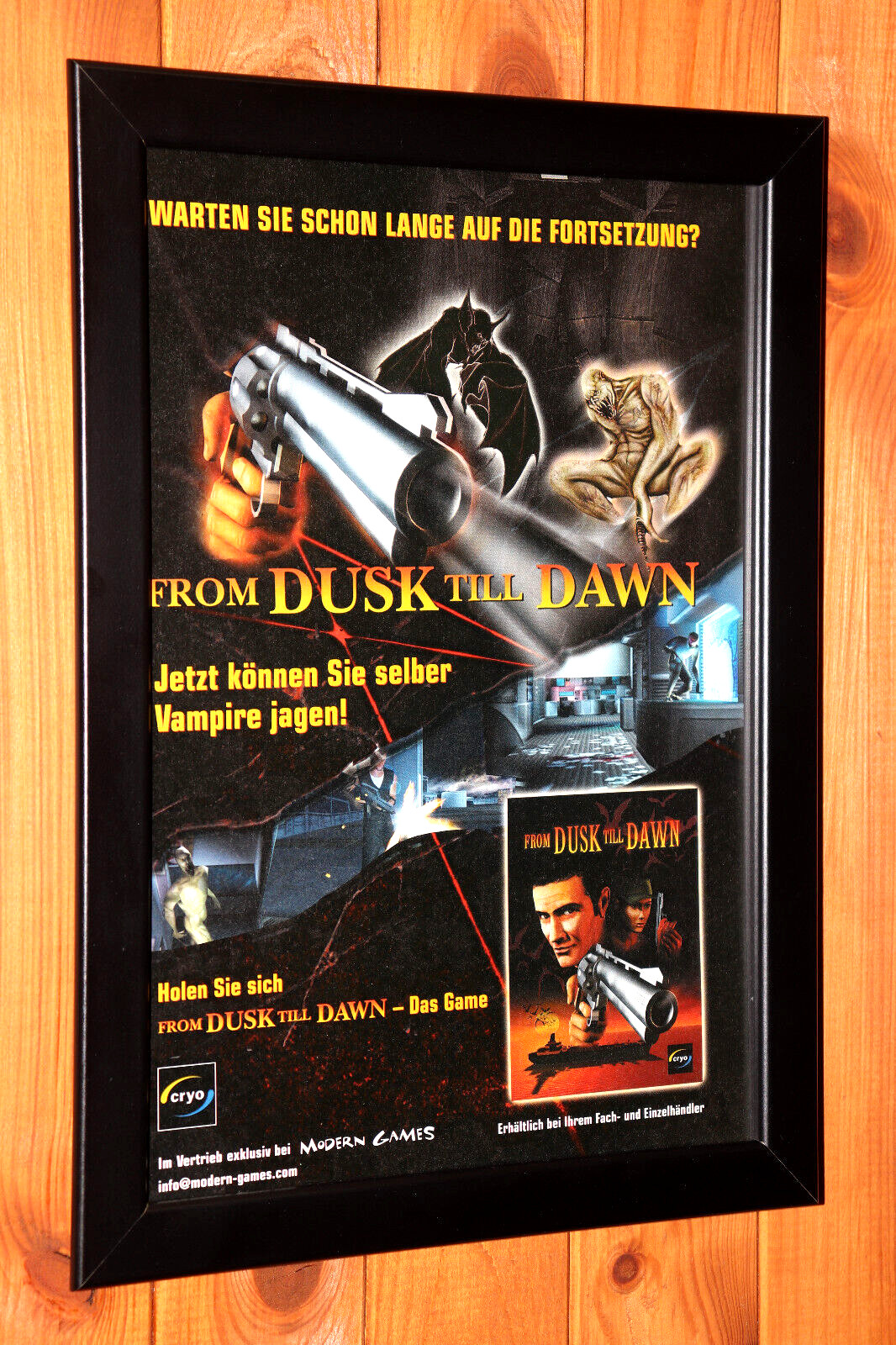 From Dusk Till Dawn PC Windows Rare Small Promo Poster / Ad Page Framed