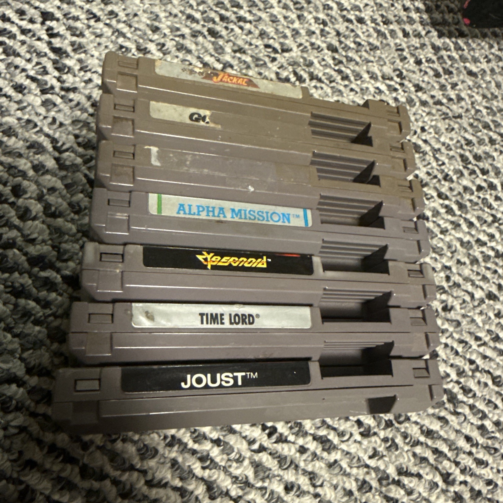 7  NES Games Nintendo Time Lord Joust Alpha Mission Jackal Bad Dudes Cybernoid