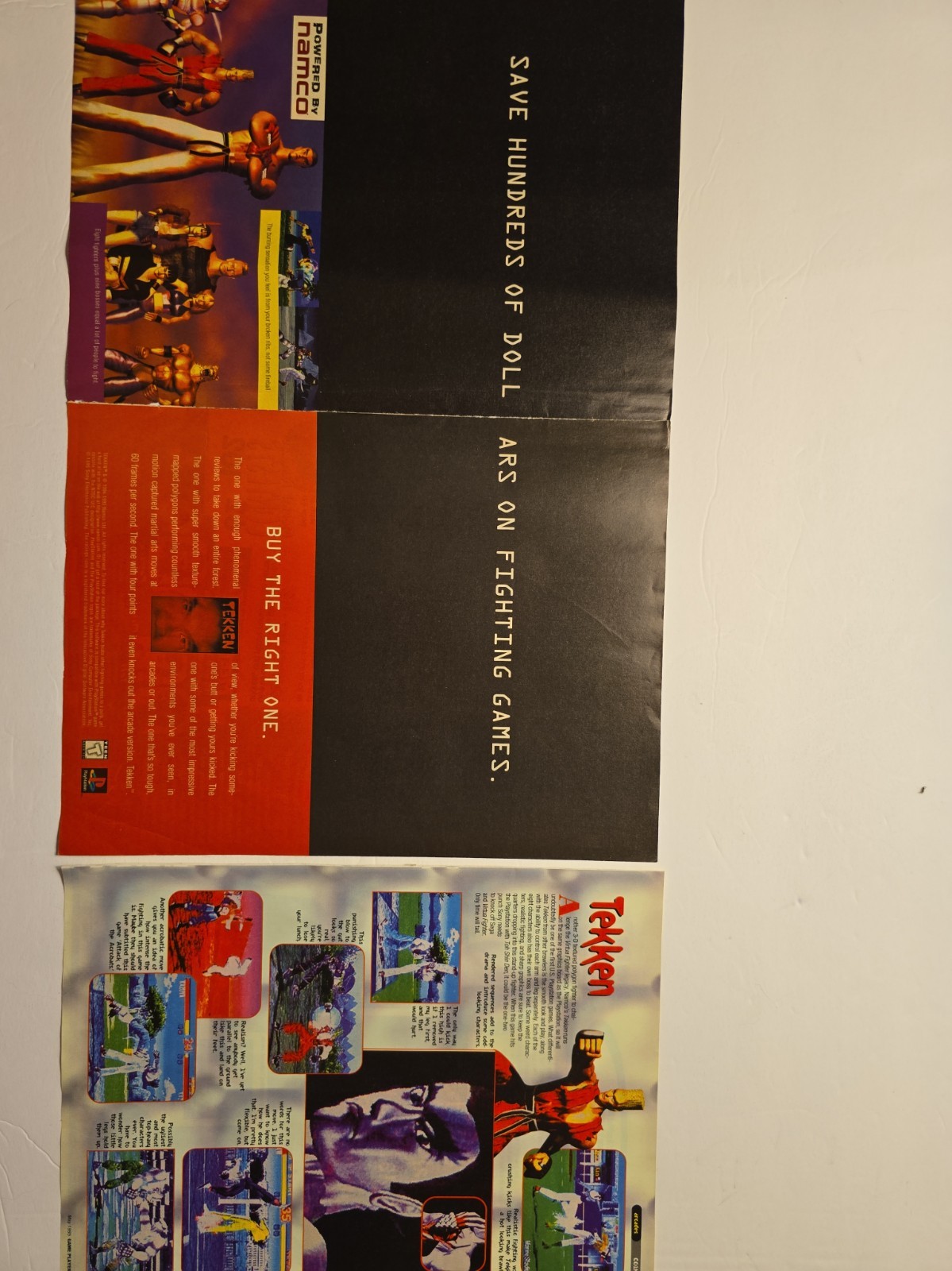 Rare 1995 PlayStation Tekken & Wipeout Print Ad Preview Lot 5 Pages Ephemera