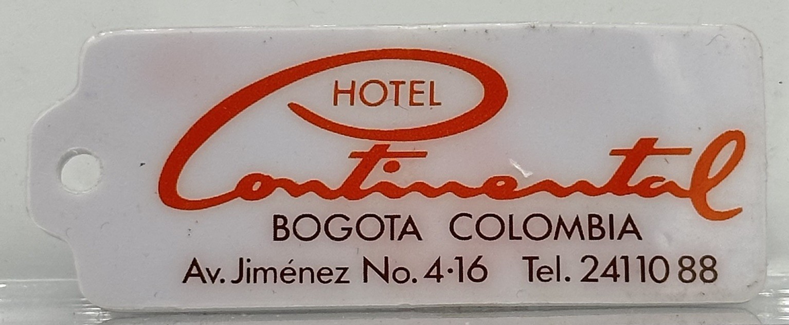 Hotel Continental Bogota, Colombia Av. Jimenez No. 4-16 Hotel Room Key Fob