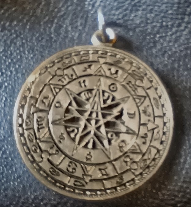 Talisman of Protection Pendant Pewter Amulet