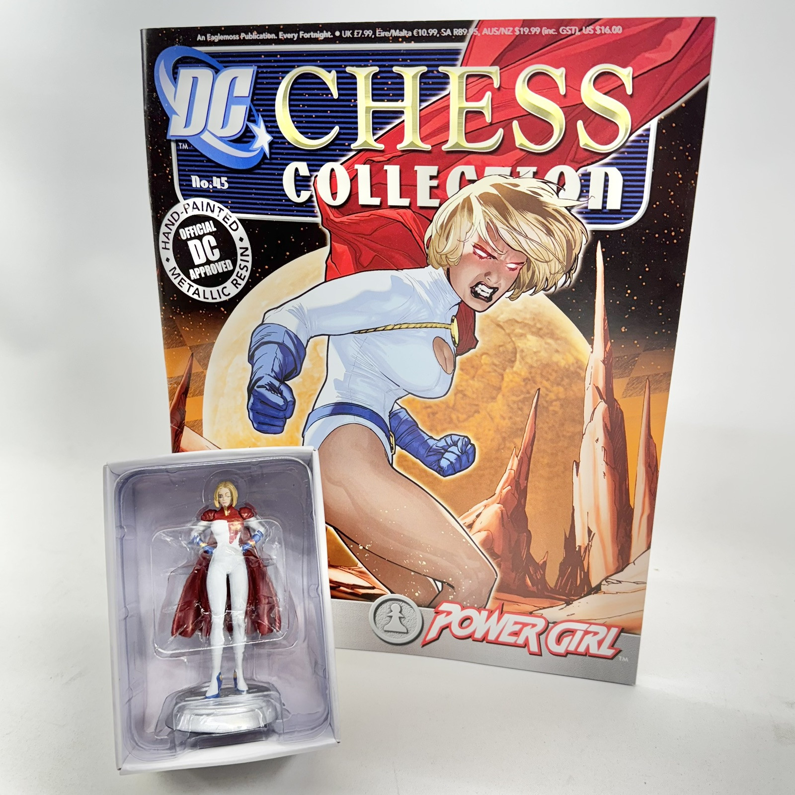 Open Eaglemoss DC Chess Collection Figurine with Magazine #45, Power Girl