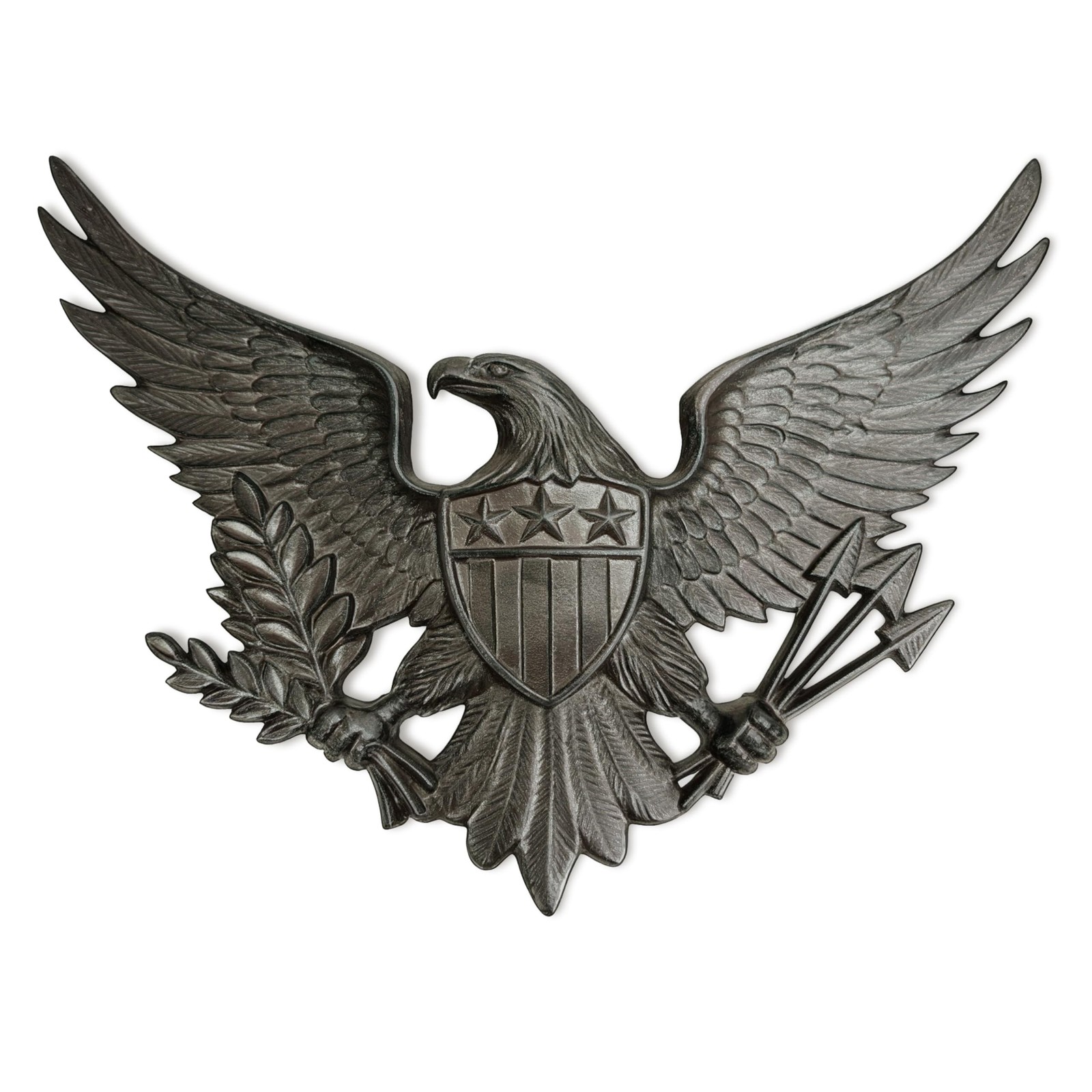 Linton Arts Cast Iron Black Eagle Wall Decor, Outdoor Metal Eagle Statue for ...