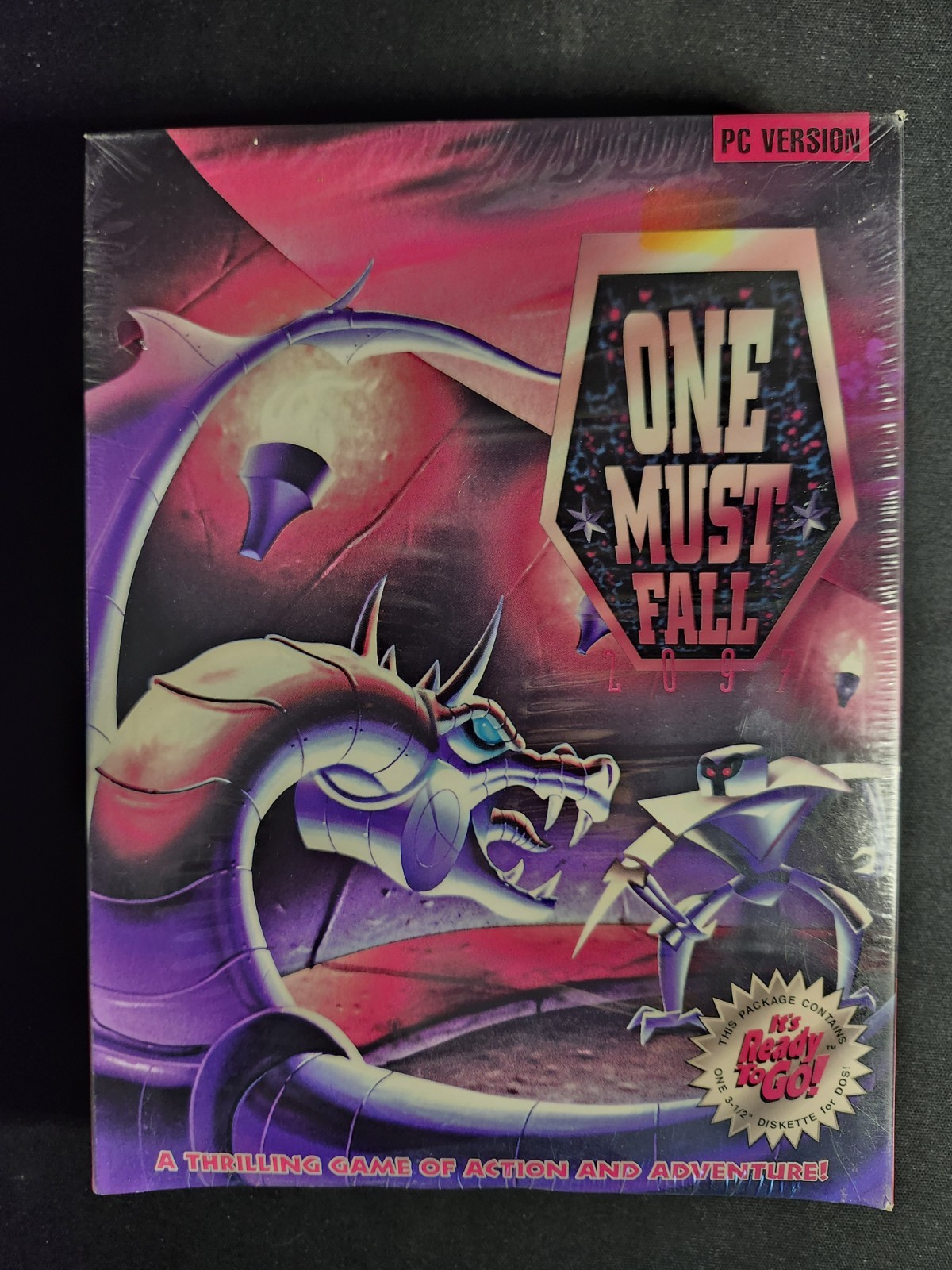 RARE 1994 SEALED BIG BOX ONE MUST FALL 2097 PC MS DOS Moon Doggie Video Game 3.5
