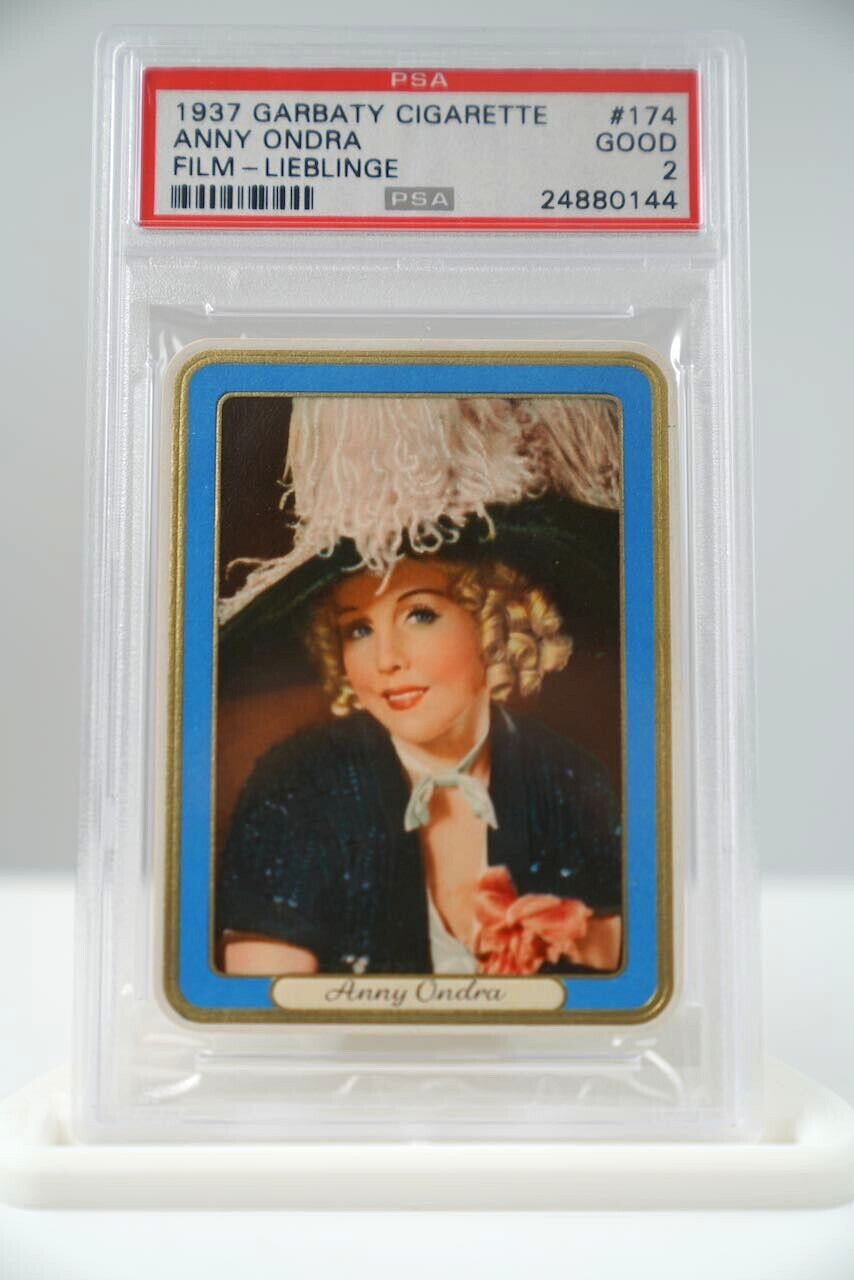 Vintage 1937 ANNY ONDRA Garbaty Tobacco Card Film Lieblinge #174 PSA 2 GOOD