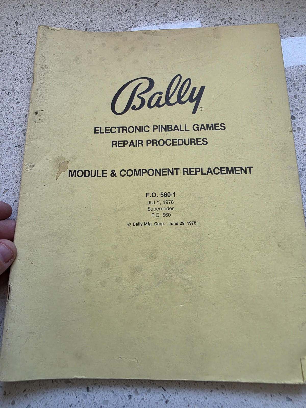 Bally Module And Component Replacement Manual
