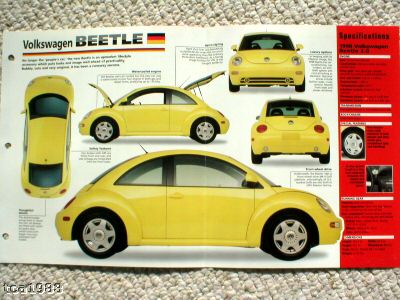1998 VW VOLKSWAGEN BEETLE BUG SPEC SHEET / Brochure