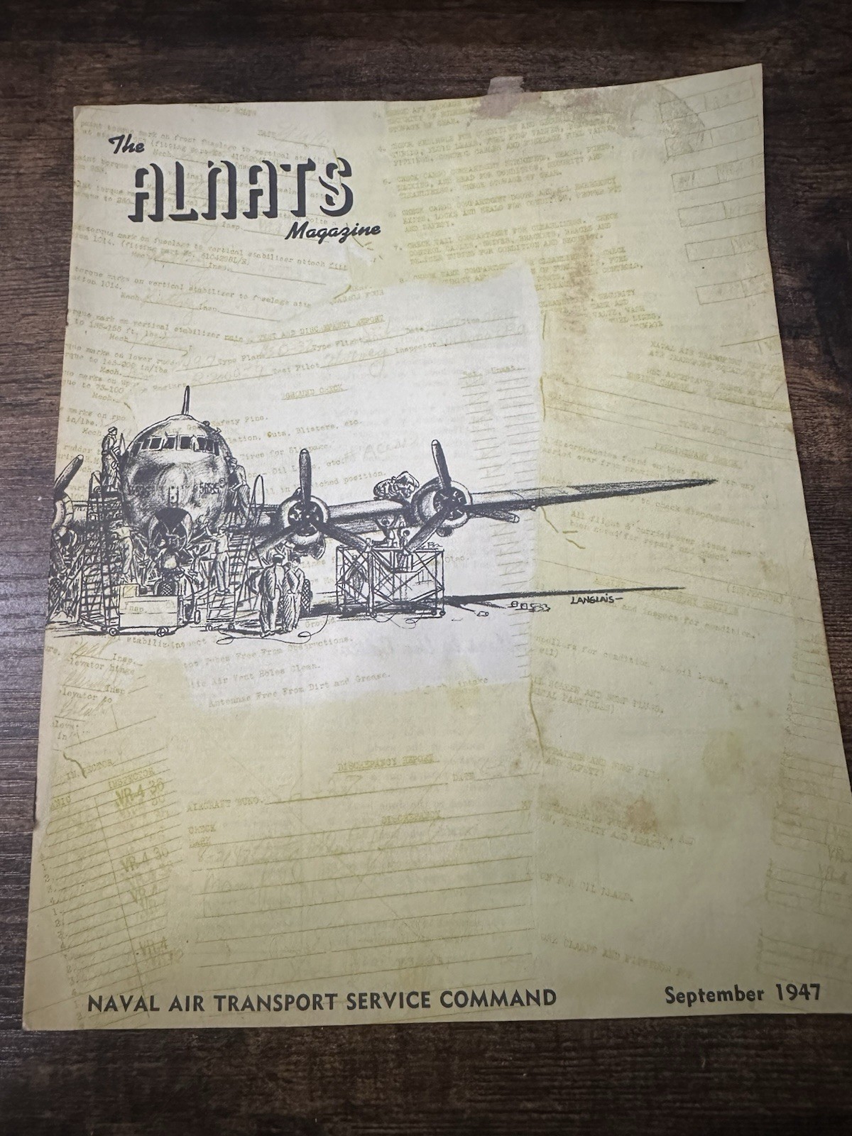 Vintage September 1947 ALNATS Magazine Naval Air Transport Service Command WWII