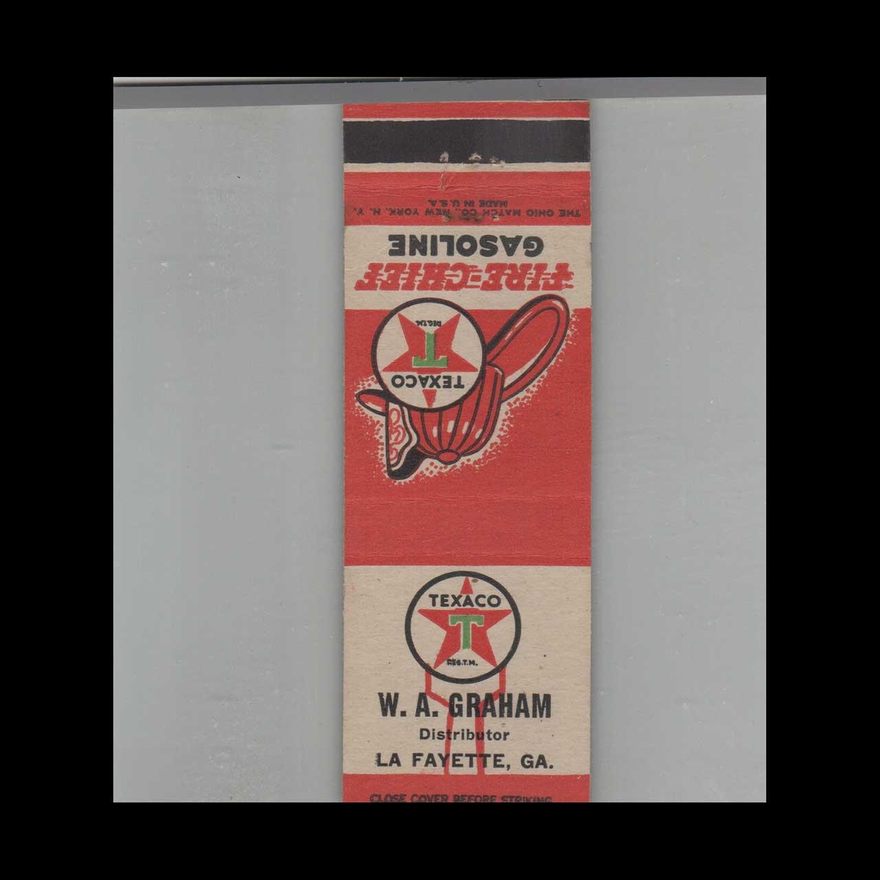 Matchbook Cover Texaco Gas Station W.R. Graham La Fayette, GA