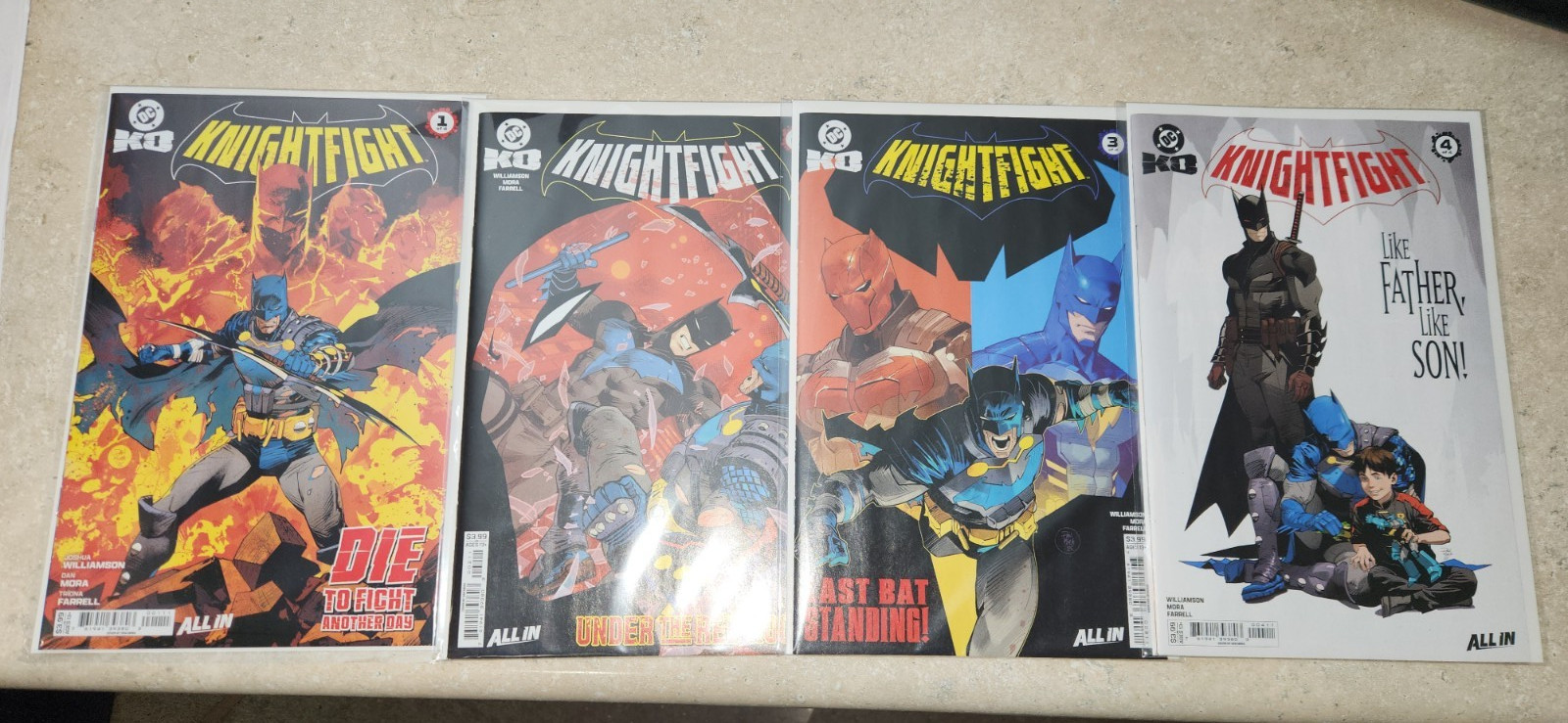 DC KO Knightfight 1 to 4 Complete Set NM 1st Alfred (Son of Damien) Mora