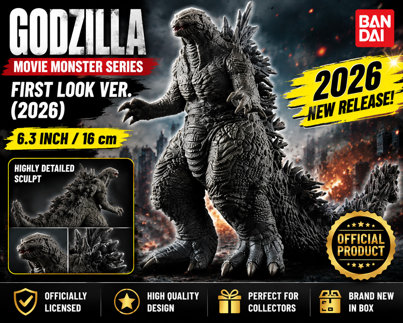 BANDAI Godzilla 2026 First Look Ver Movie Monster Series Figure Japan NEW