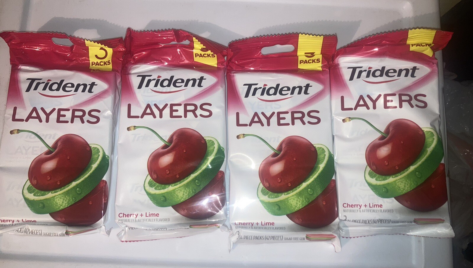 Trident Gums Lot X 4 Packets from 2016 Just for Collectors 👍