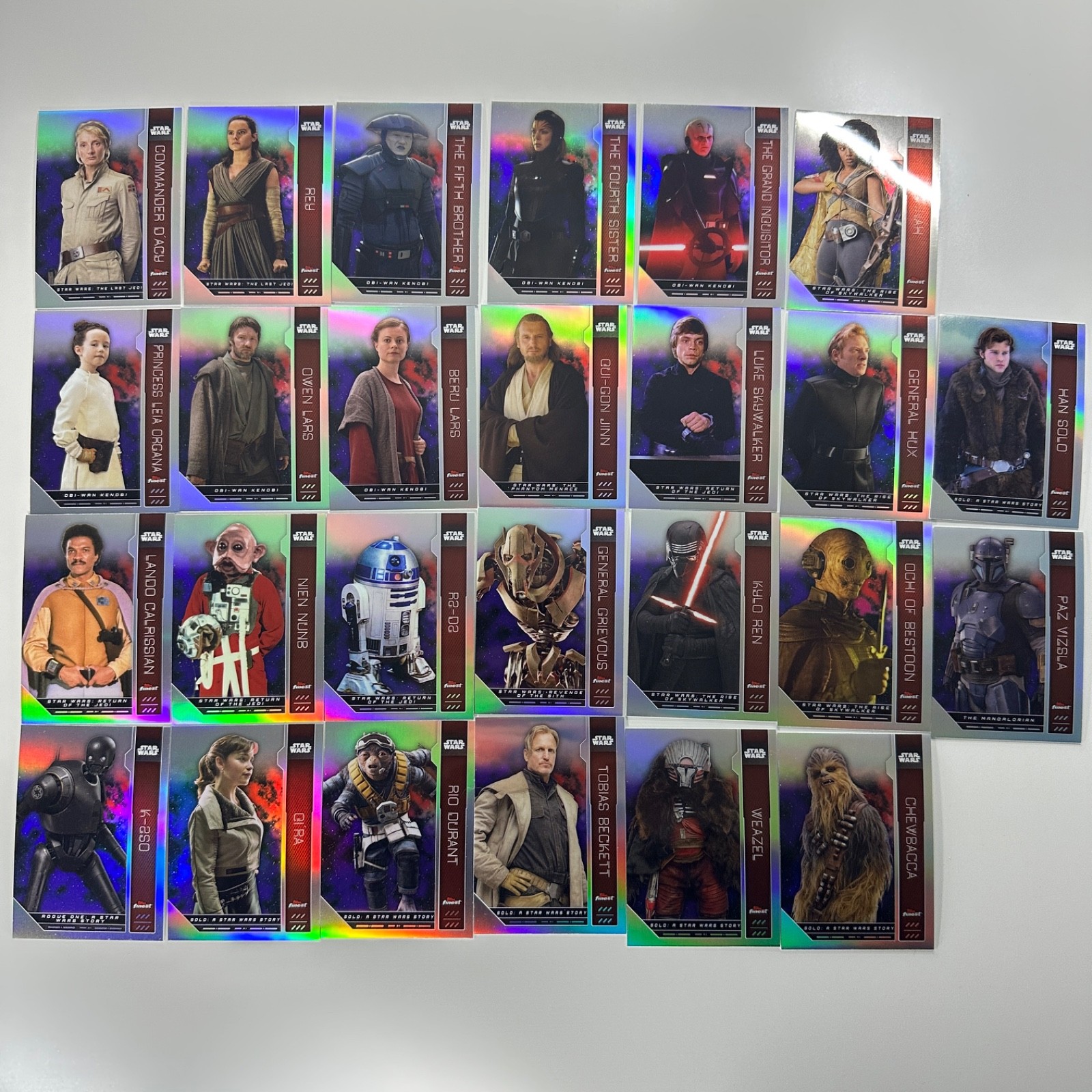 2023 Topps Finest Star Wars Refractor Lot (26 Cards) - Luke Skywalker + More