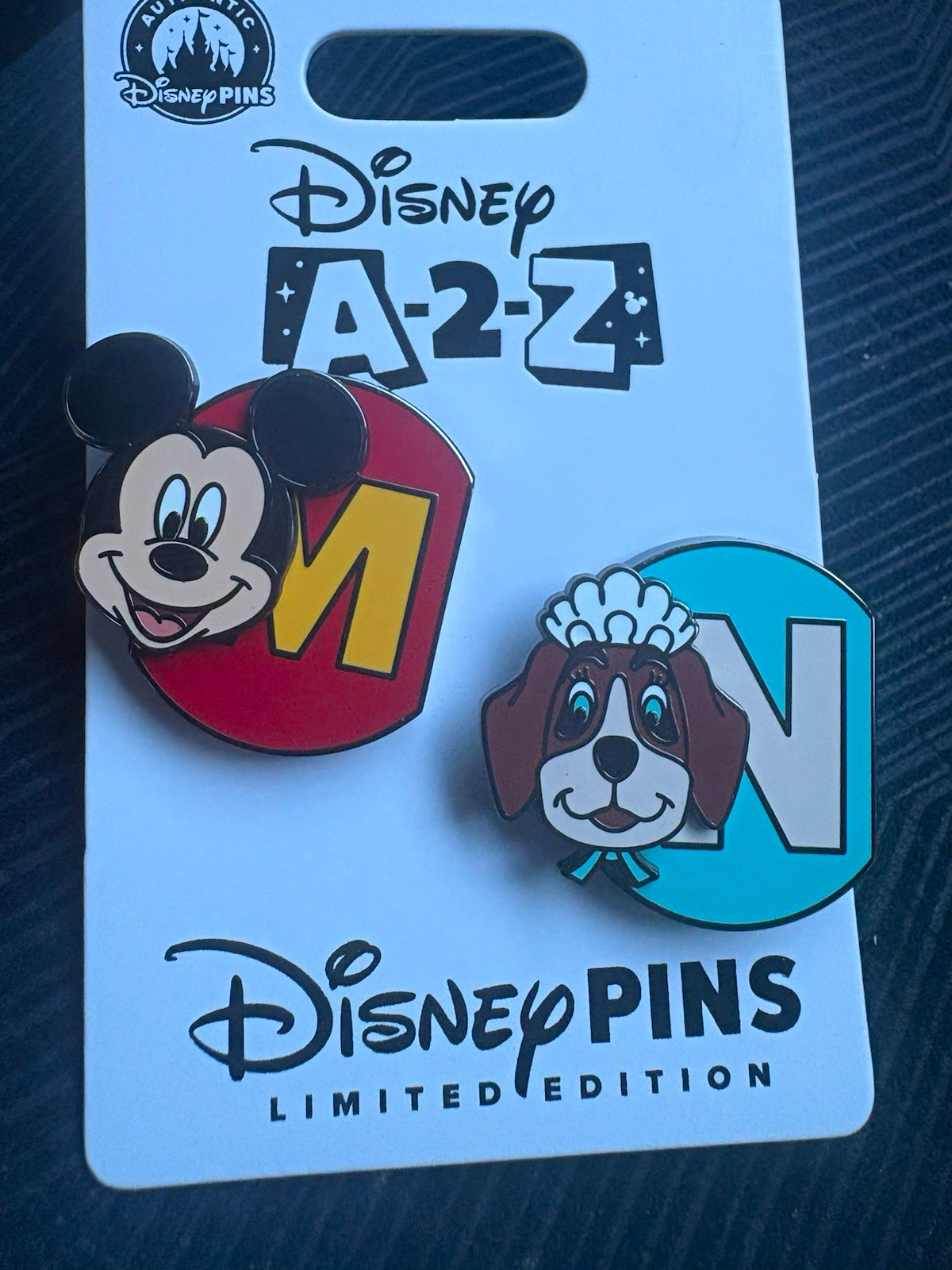 Disney A-Z Alphabet Limited Edition Mickey Mouse M & N Pin Set Disney Franchise