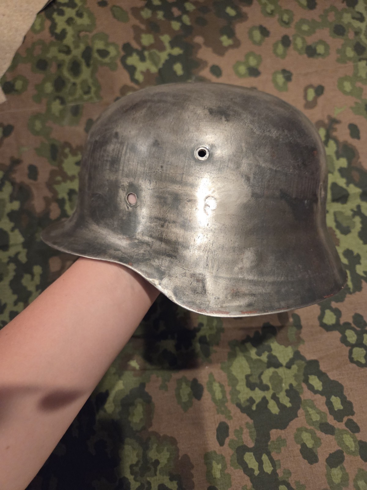 WW2 German Army M35 Style Helmet Shell Military Restoration Project Painted