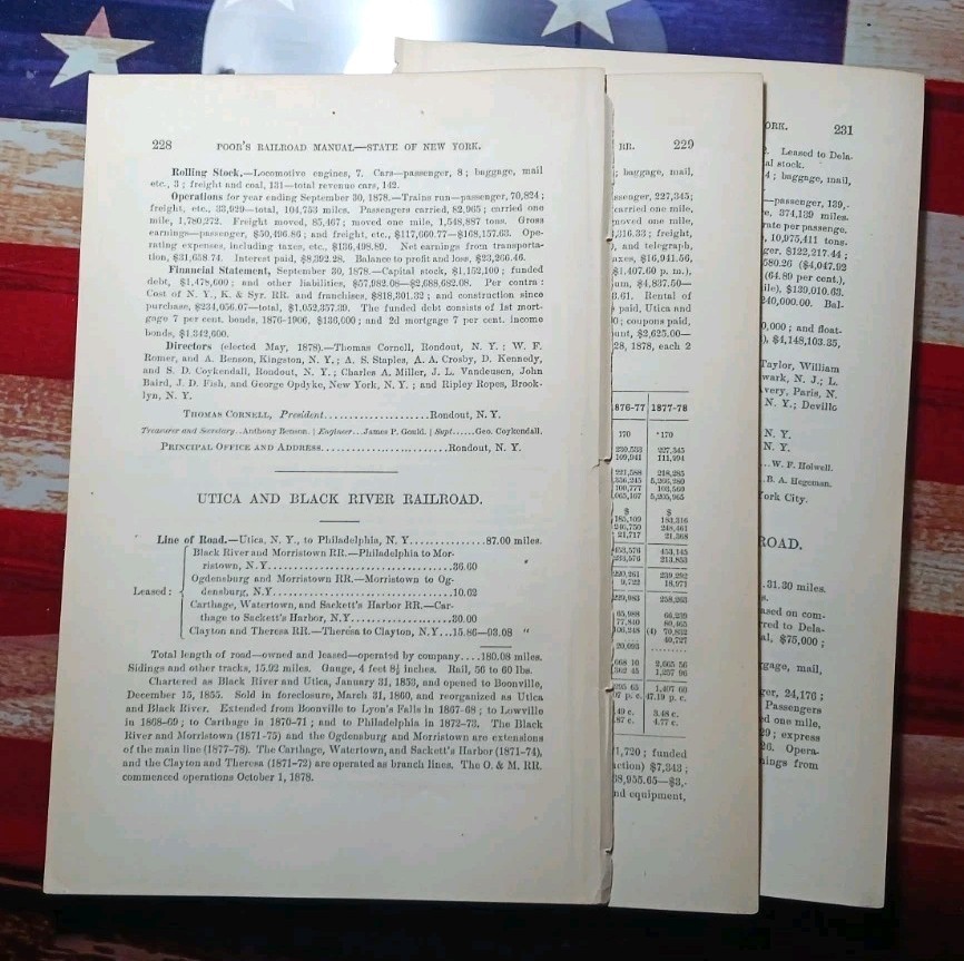 1879 Train Report 4 Utica New York Railroads Ithaca Elmira Chenango Clinton